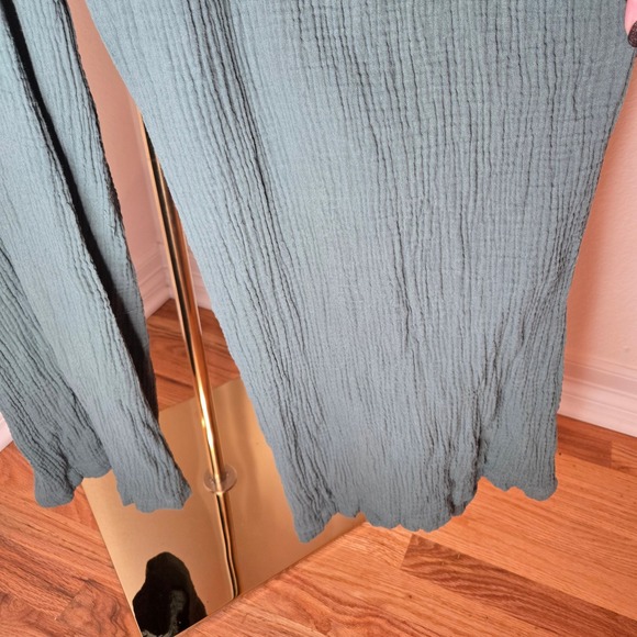 Wide Leg Jumper - Cottagecore Boho -Size S - Pockets -Sage Green Cotton Gauze - Picture 6 of 12